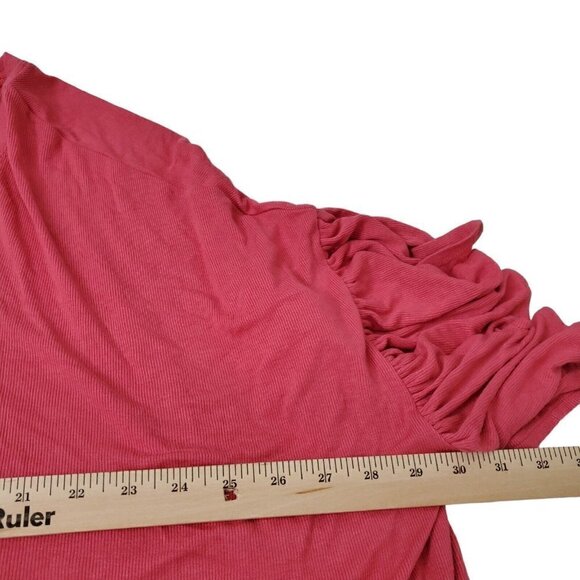 Anthropologie Akemi + Kin Blouse XS Small Pink Capa Fluttered Tunic Top Oversize - Picture 10 of 11